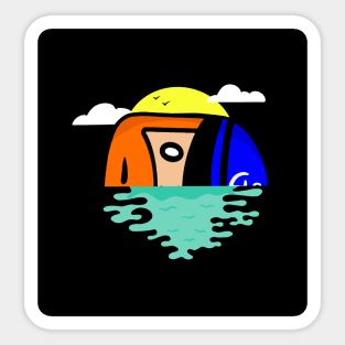 Out to sea Sticker